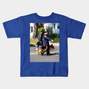 Police - Policemen and Dog in Parade Kids T-Shirt